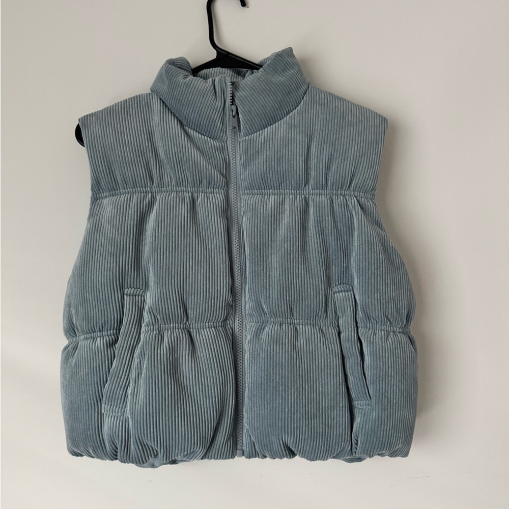 Women’s Blue Corduroy Puffer Vest